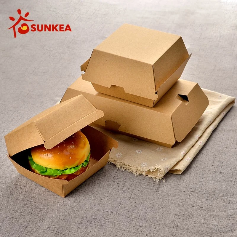 Wholeale Disposable Take Away Food Grade Customized Printing High Quality Hamburger Lunch Box