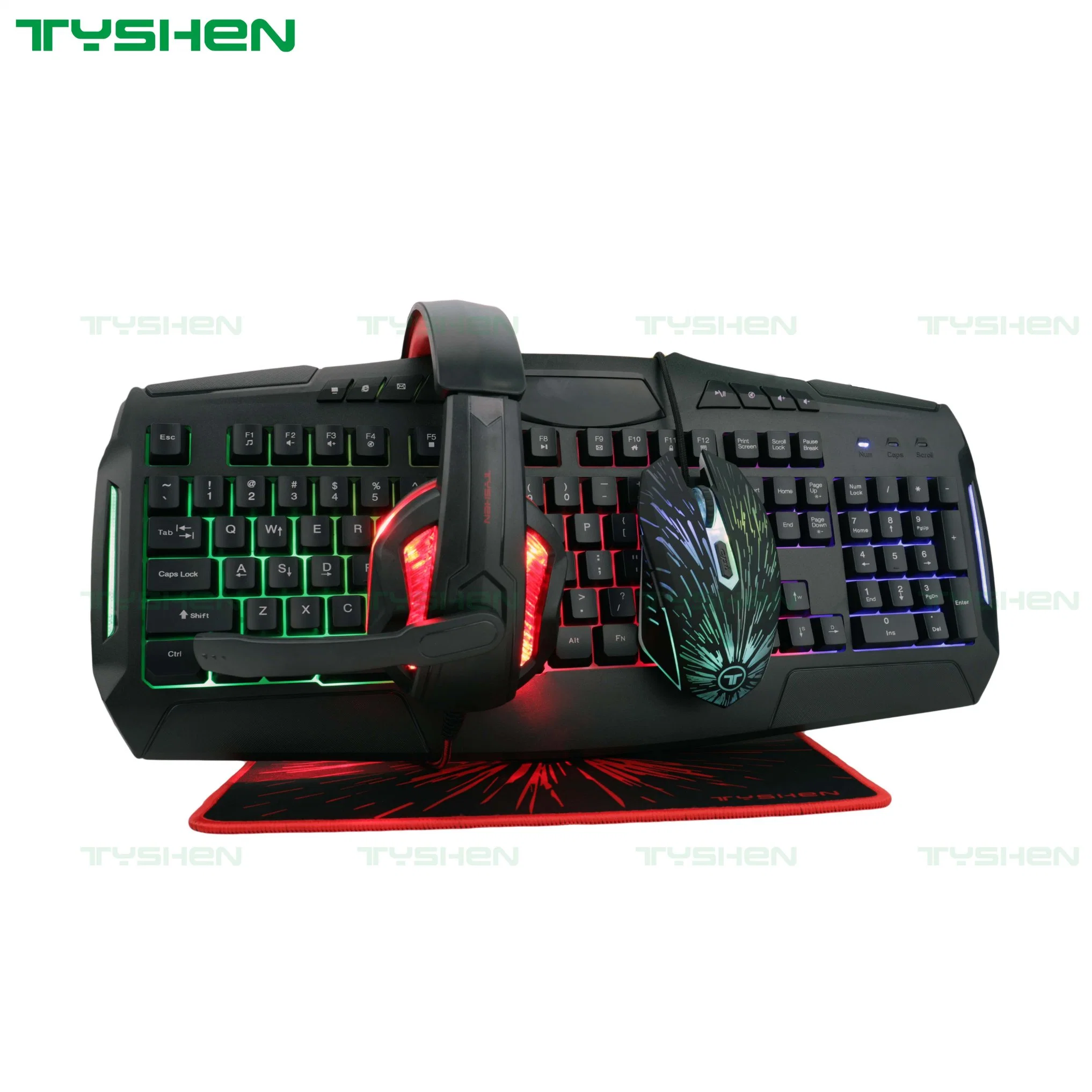 Gaming Combo Kit 4 in 1 for PC Keyboard Mouse Mouse Pad Headphone