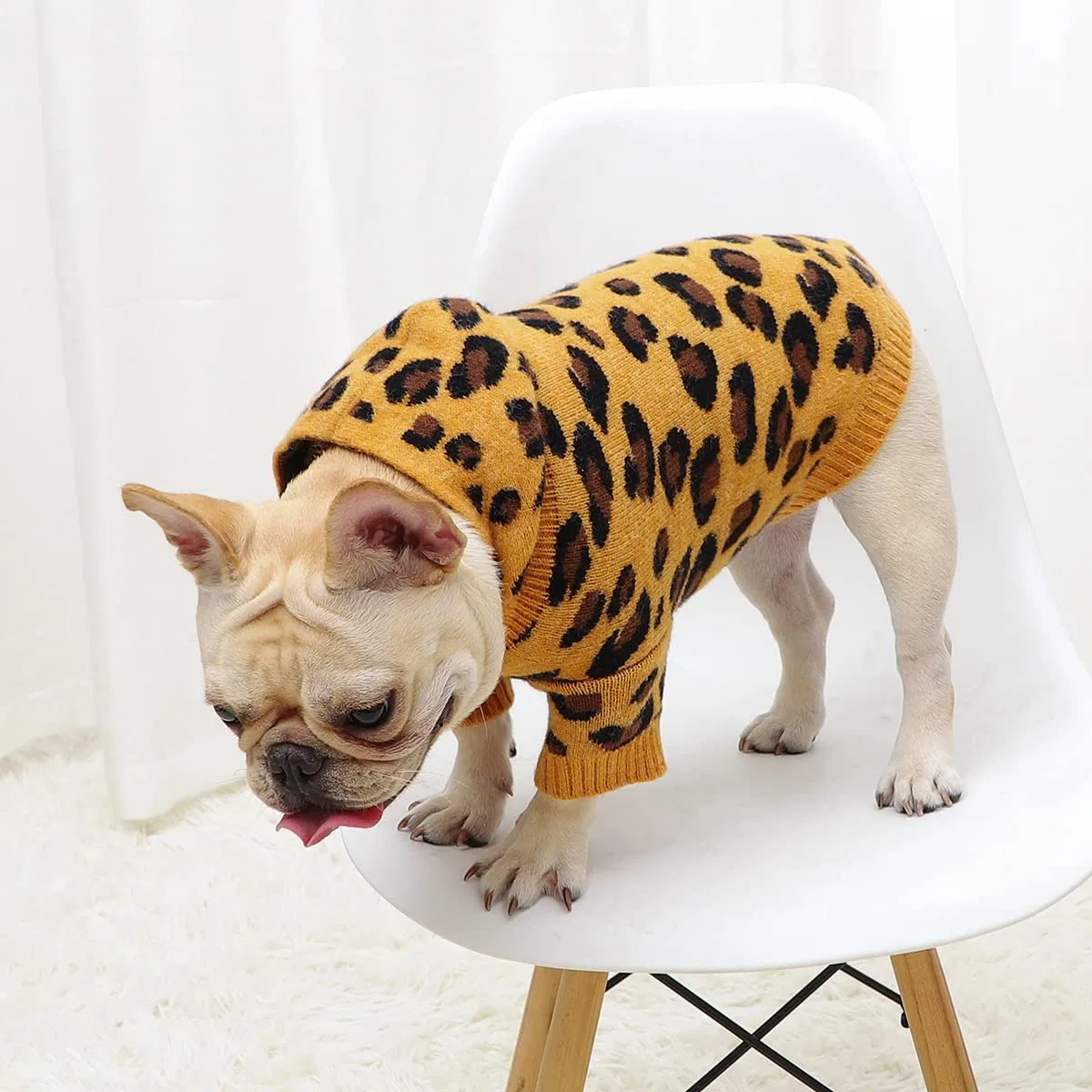 Warme Puppy Leopard Muster Pullover Hundekleidung mit weicher Strickmode Hoodie für doggy Großhandel/Lieferant Außenbekleidung