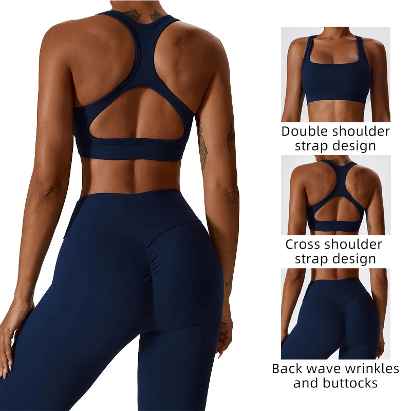 High Intensity Running Sports Vest Set Tight Yoga Suit Set Beauty Back Fitness Wear for Women