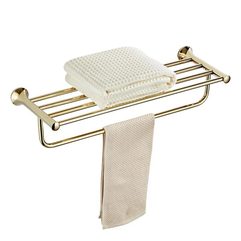 24 Inch Gold Plated Rustproof Bathroom Towel Holder with Bar Custom Wall Mounted Zamak Stainless Steel Towel Rack for House Lavatory and Hotel
