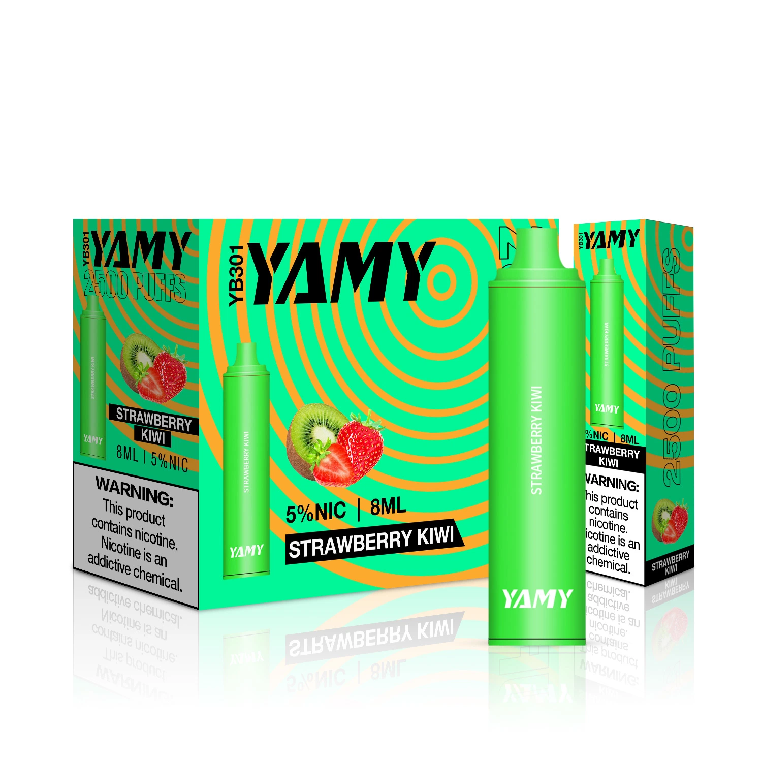 سجائر Yamy Yb301 أحدث 2500 مغ حجاير 1350 مغ حجاق قابل للاستخدام مرة أخرى قلم 10 Flavors OEM 8ML