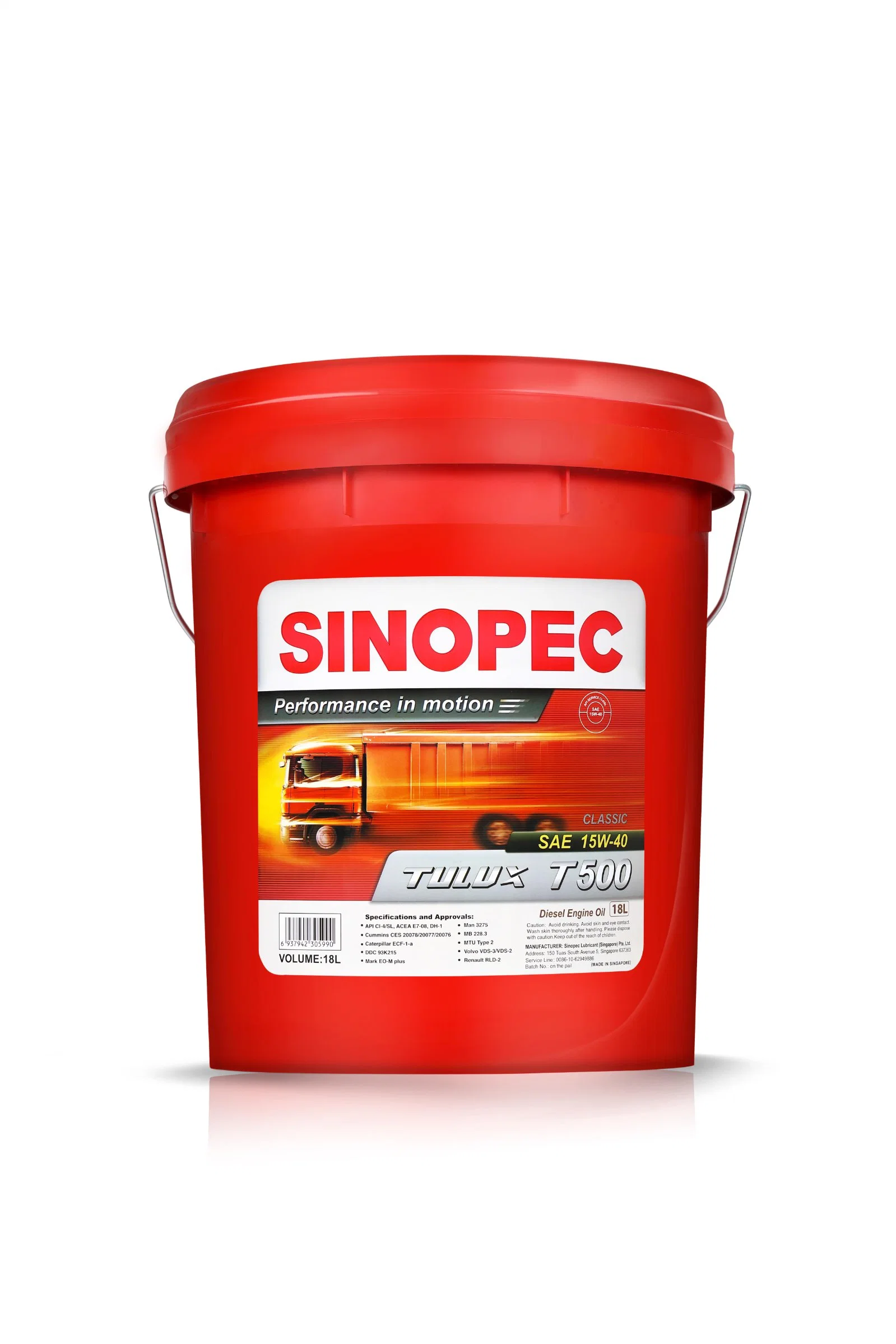 Sinopec Ci-4 15W40 Óleo de Motor Diesel