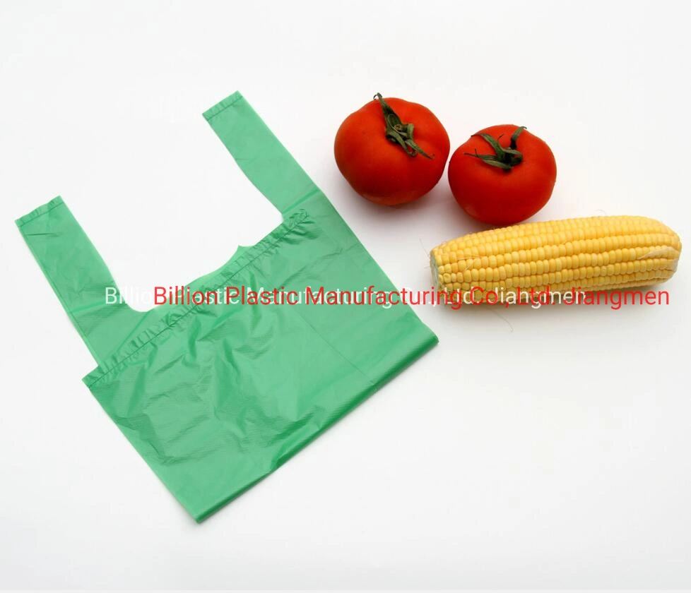 Translucent Poly Plastic Vest Bags Carrier Shopping Bags with Color