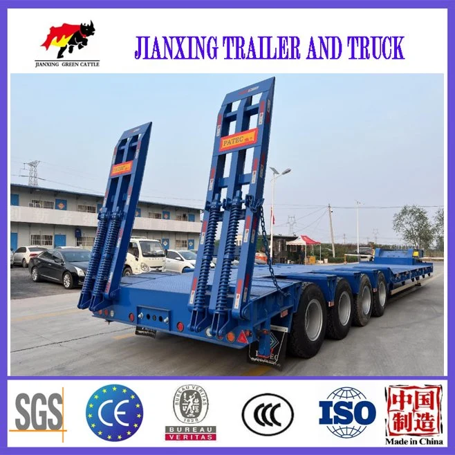 High Strength 4 Axle Lowbed Semi Trailer 120 Ton Lowbed Truck Trailer Cheap Lowbed Trailers