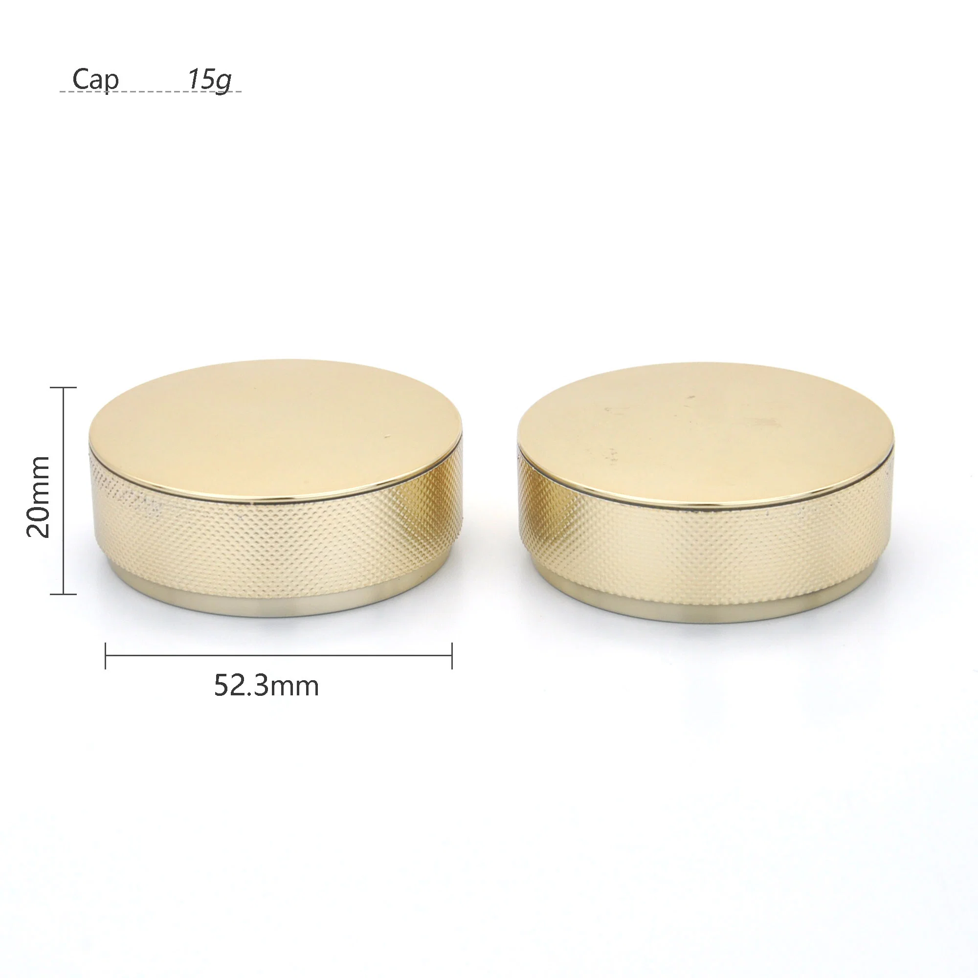 Tapones de rosca de aluminio de la jarra cosmética 28mm 50mm Oro de la jarra cosmética Tapón de rosca de plástico redondo