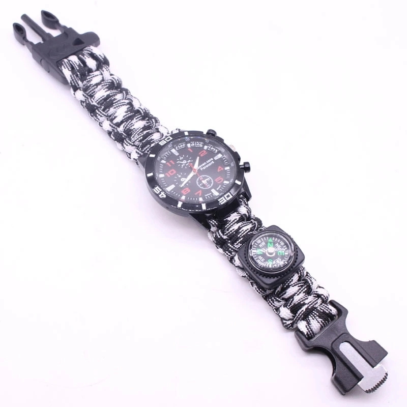 Multi Function Smart Wrist Watch Survival Bracelet Whistle Compass Sports Equipment