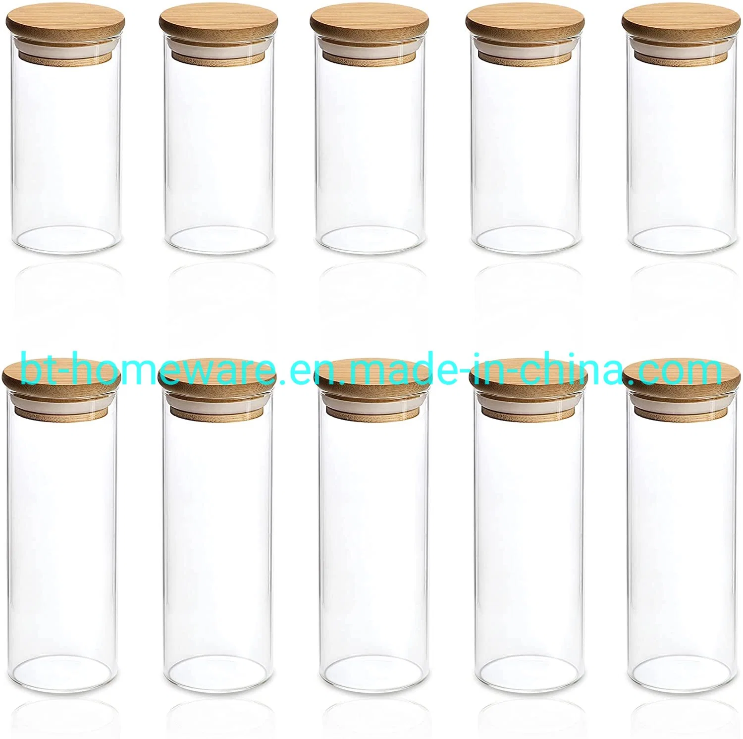 Wholesale/Supplier 10PCS 8oz. + 11.5oz. Spice Sealed Labeled Jar Sets with Bamboo Lid Safety Package for Storage Spices