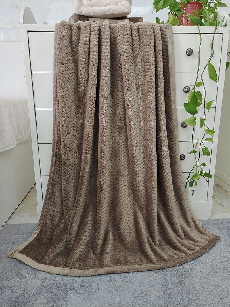 Personalizar Mayorista/Proveedor 100% poliéster suave y acogedor de Jacquard grande palomitas de maíz de lana polar Manta de franela Coral Throw