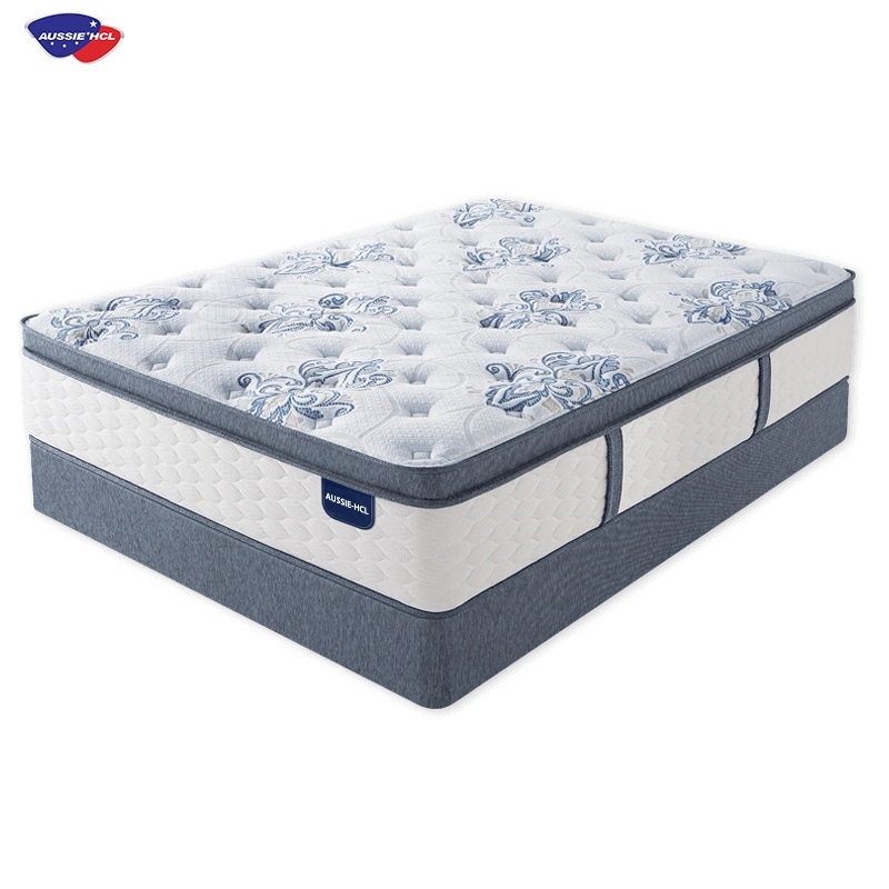 Startseite Möbel Luxus Naturlatex Euro Top Doppel Queen King Größe Pocket Spring Foam Matratze Bett in einer Box