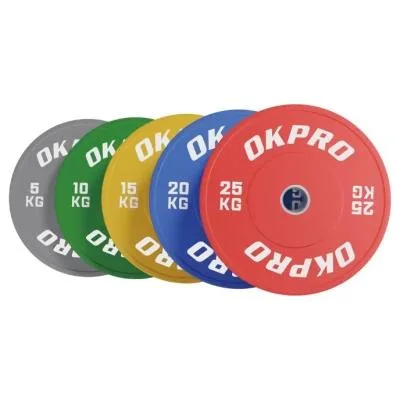 Équipement de gymnastique avec logo personnalisé Produits sportifs Haltère de fitness Plaques de poids en caoutchouc pour haltérophilie