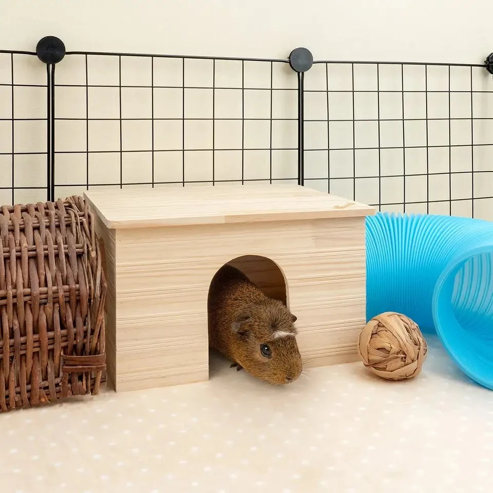 Indoor Chinchilla and Hamster Wooden House Small Pet Living House