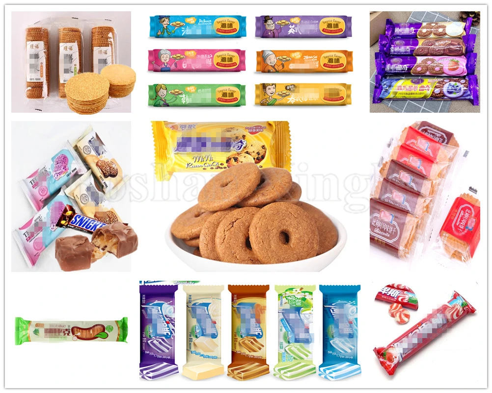 Automatic Bicsuit Cookie Crackers Dry Cake Chocolate Bar Bag Packaging Warping Horizontal Pillow Packing Machine