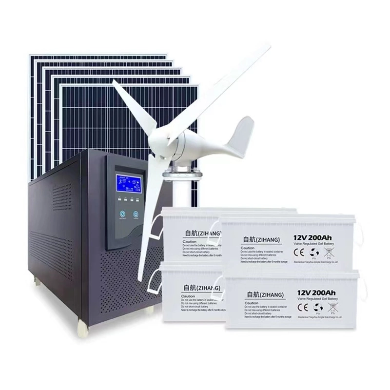 Wind Electricity Generator Turbine Solar PV Generator off Grid Integrated Hybrid System 15000W 24 Hours Electricity Generated