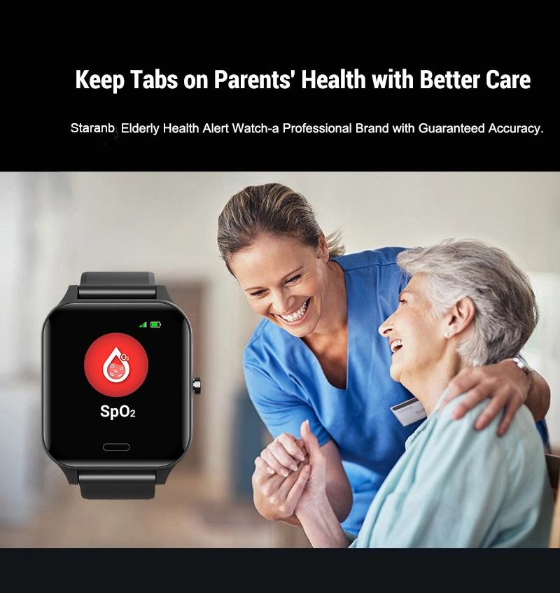 Android compatible Elder Care Smart Watch Tarjeta SIM GPS Tracker Monitorización de la salud del ECG Sos