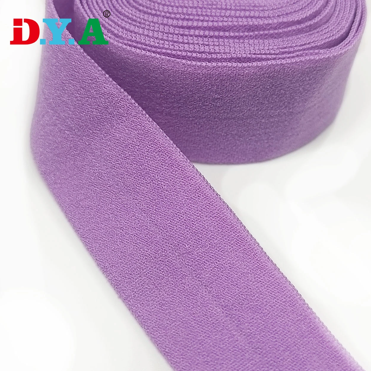 Factory Wholesale/Supplier Very Peri Binding Elastic Tape Nylon Spandex Purple Fold Over Elastic for Garment Underwear