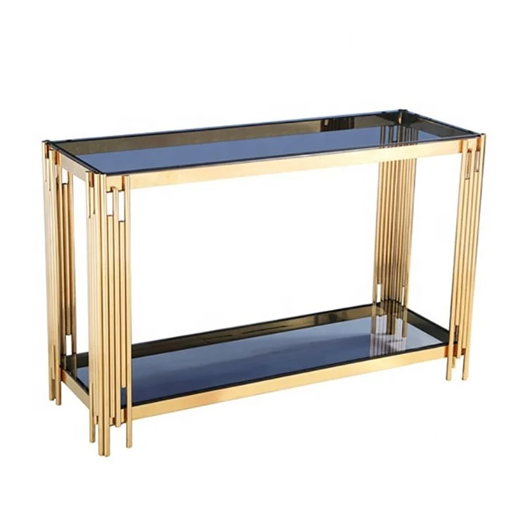 Wholesale/Supplier Smart Design Modern Style Glass Console Table Metal Base Hallway Living Room Furniture