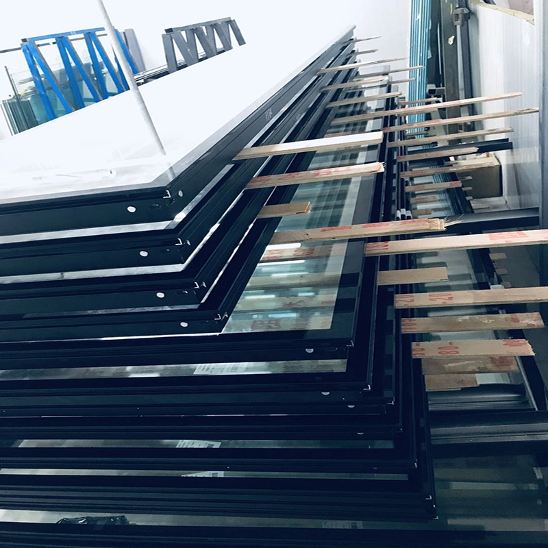 Aluminum Alloy Frame Curved Glass Partition Wall, Wall Thickness 104 Building Material