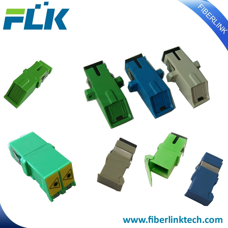 FTTX FTTH Fiber Optic Sm mm Auto Open Shutter Sc Adapter Upc/APC with or Without Flange