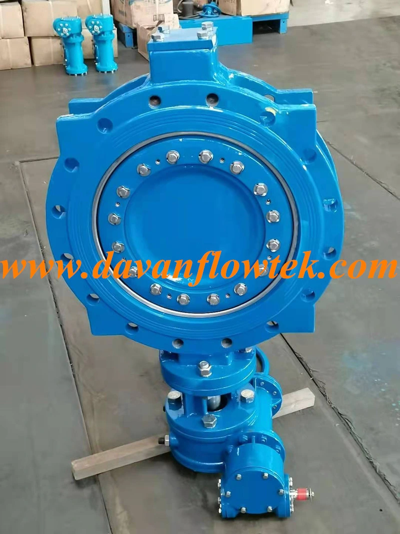 Ductile Iron Ggg50 Flanged Gear Operated Water Double Eccentric Butterfly Valve