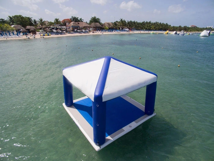 Salón piscina inflable pontón flotante la Isla de la vivienda con la plataforma de la pasarela
