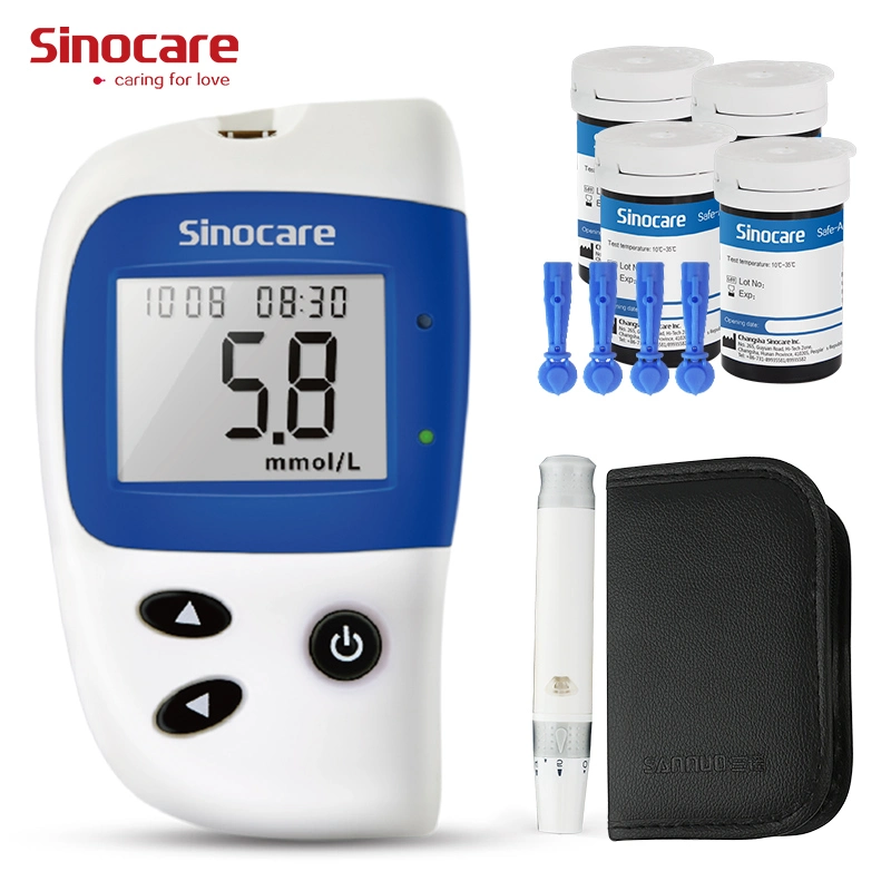 Высокое качество Sinocare OEM кровь Glucometer измерителем уровня глюкозы в крови с Lancet Teststrip и