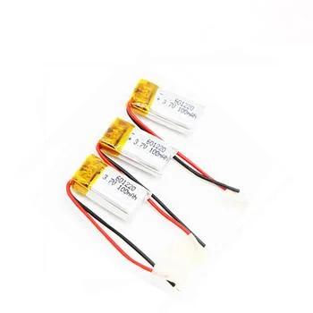 601220 3.7V 100mAh recarregável de polímero de iões de lítio de 601220 para bateria eléctrica de motociclos