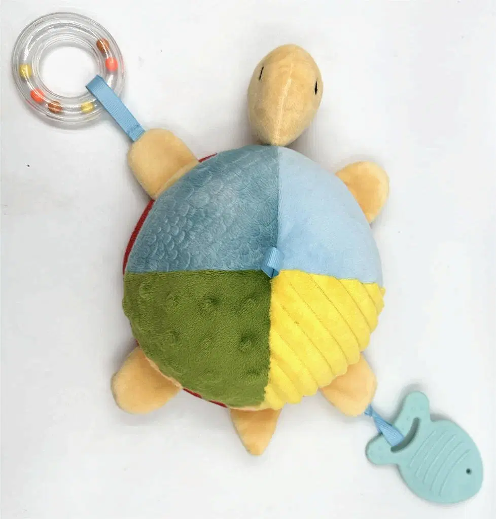 Juguetes para bebés juguetes Tortuga de peluche sonajero sonajero de pegamento de dientes espejo Funhouse