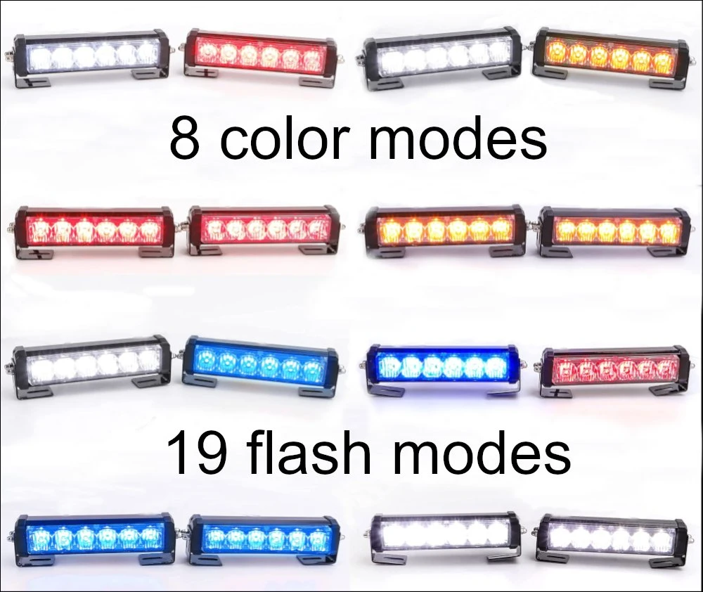 12 LED Automotive Front Grille Luz de advertencia de destello estroboscópico de LED Lámpara de funcionamiento de barra de día 12-24V ámbar y blanco Color para Coche y camión