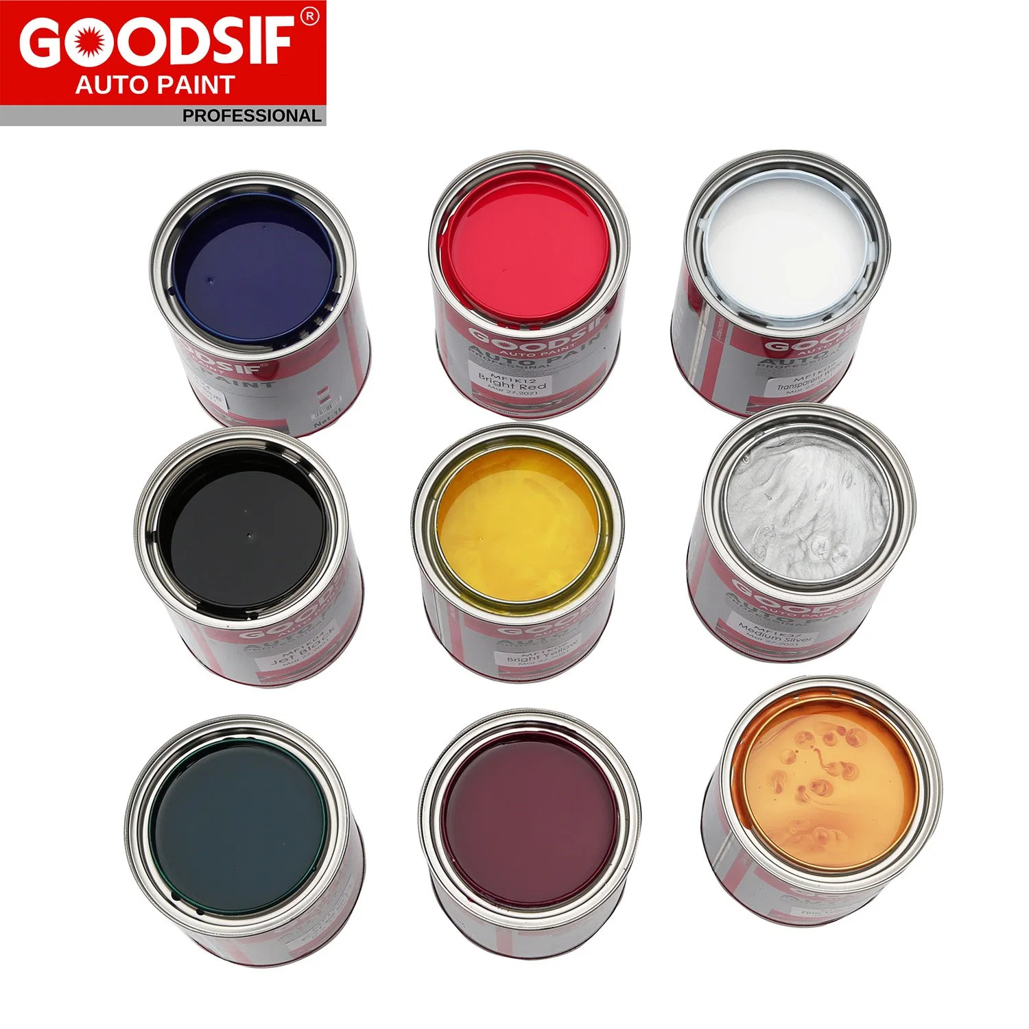 Recubrimiento de carrocería de coches de alta calidad Goodsif Automotive Paint 1K 2K Pintura automática de tono de mezcla de capa transparente acrílica