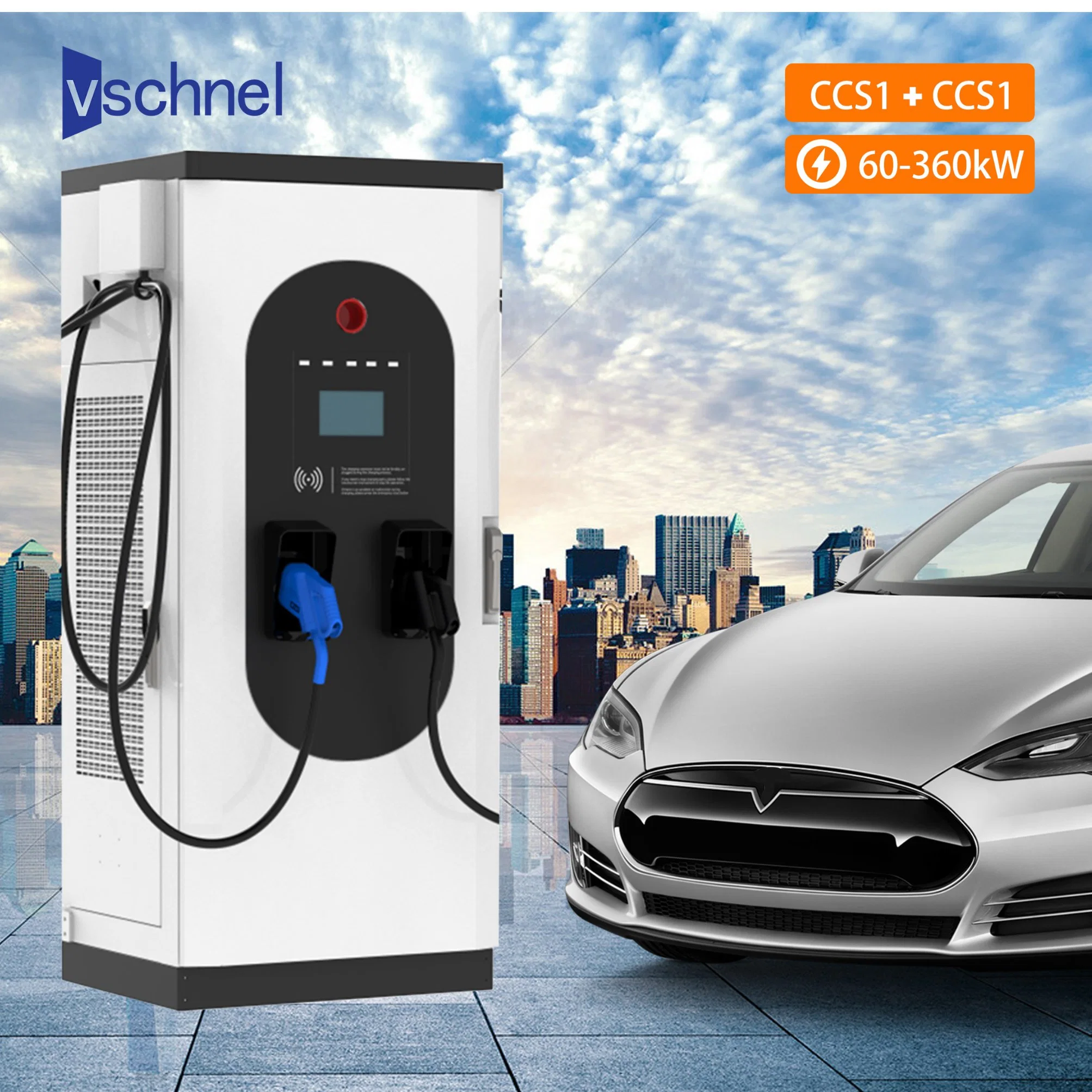 Rapid DC Fast 60-360kw Enclosure RFID Chademo CCS Ocpp EV Charging Station EV Charger with CE Credit Card Basic Customization