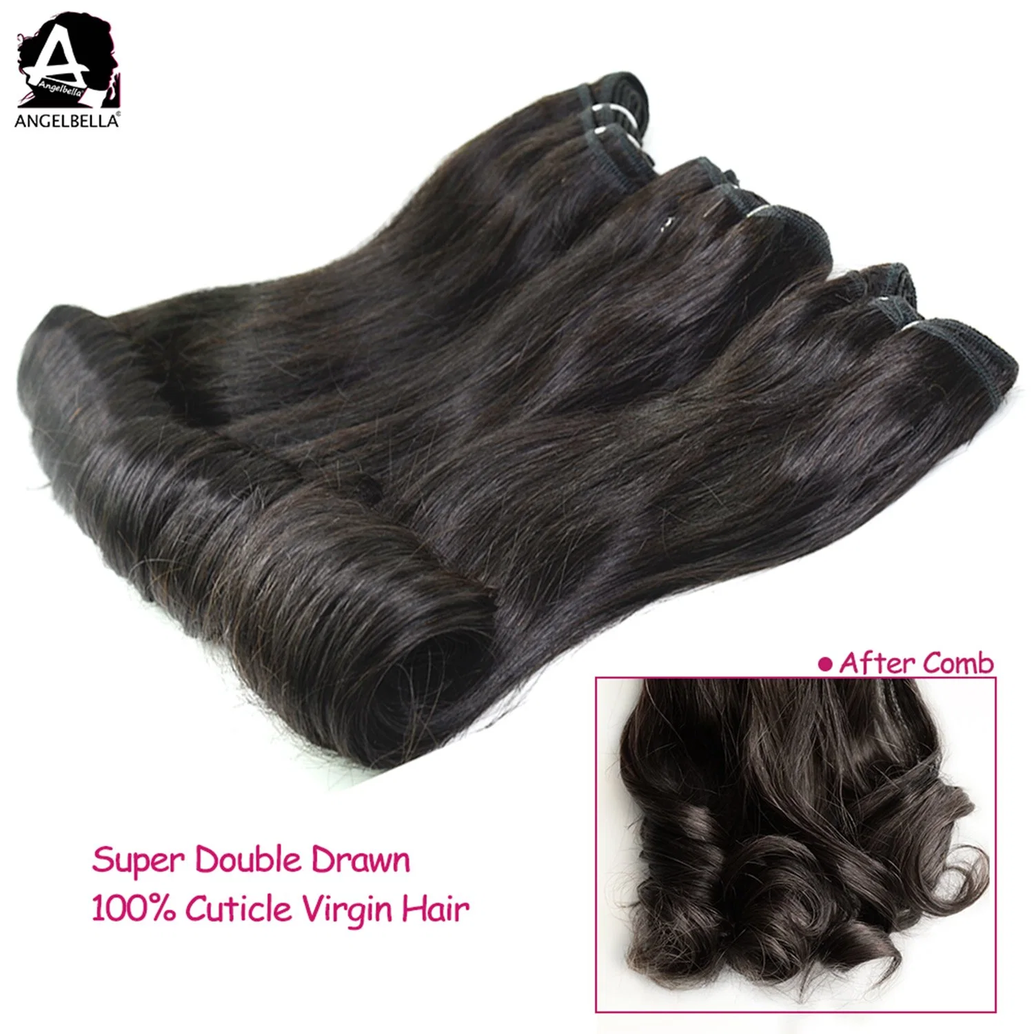 Angelbella Brazilian Human Hair Piece 1b# Natural Remy Hair China Wholesale/Supplier Best Human Hair Weave