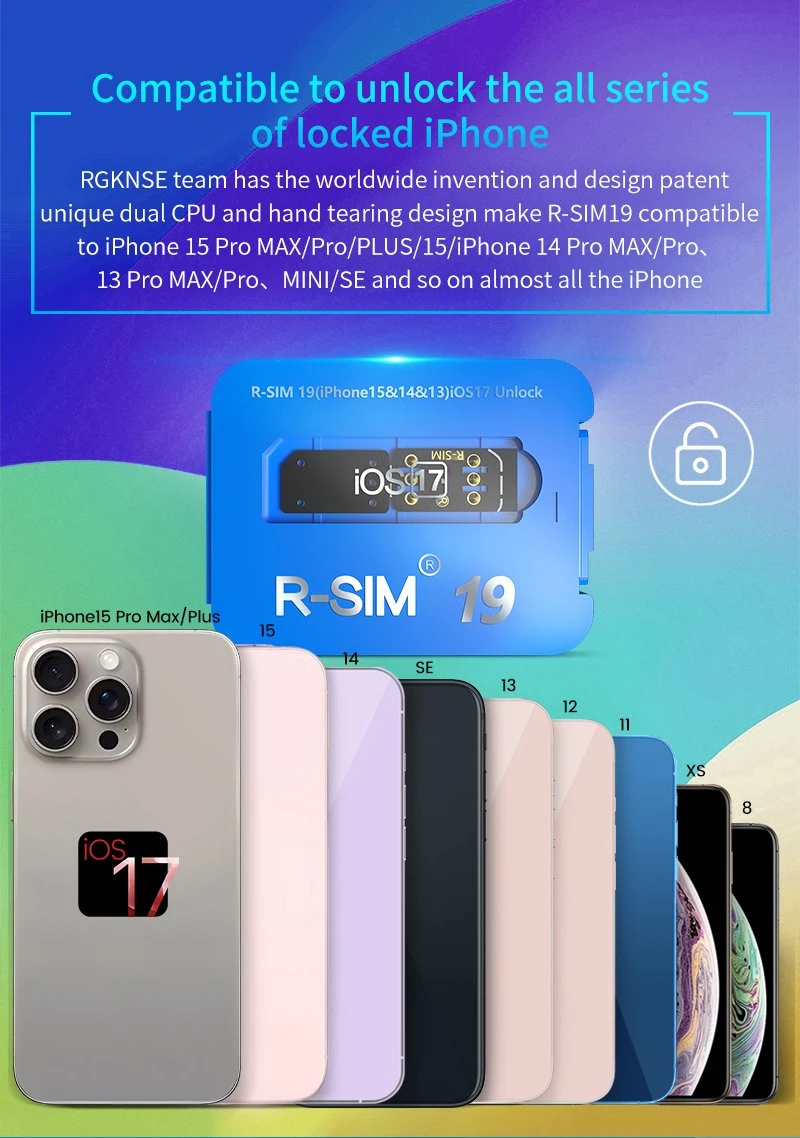 R-SIM19 Ios17 فتح بطاقة SIM لـ IP 15 PRO Max/15PRO/15/14/13