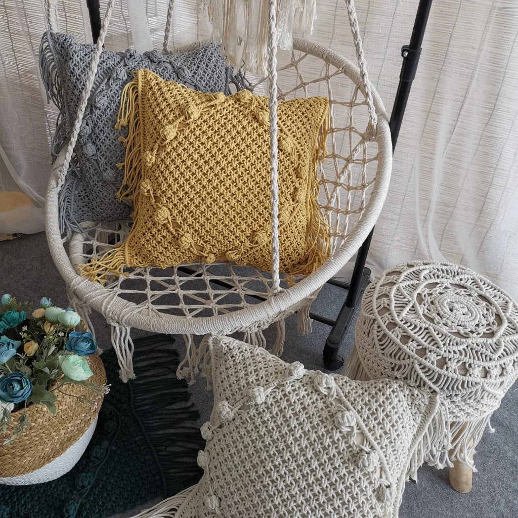 Macrame Kissenbezug Boho Kissenbezug Handgefertigte Macrame Kissenbezug Colorfu Macrame Geometrie Böhmen Ethnischen Kissenbezug