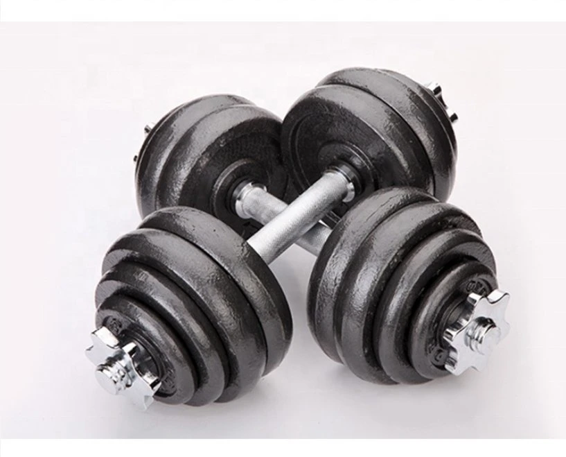 Home Exercise Gym Fitness Barbell Incase Adjustable Weights Lifting Equipment Cast Iron Dumbbell Set