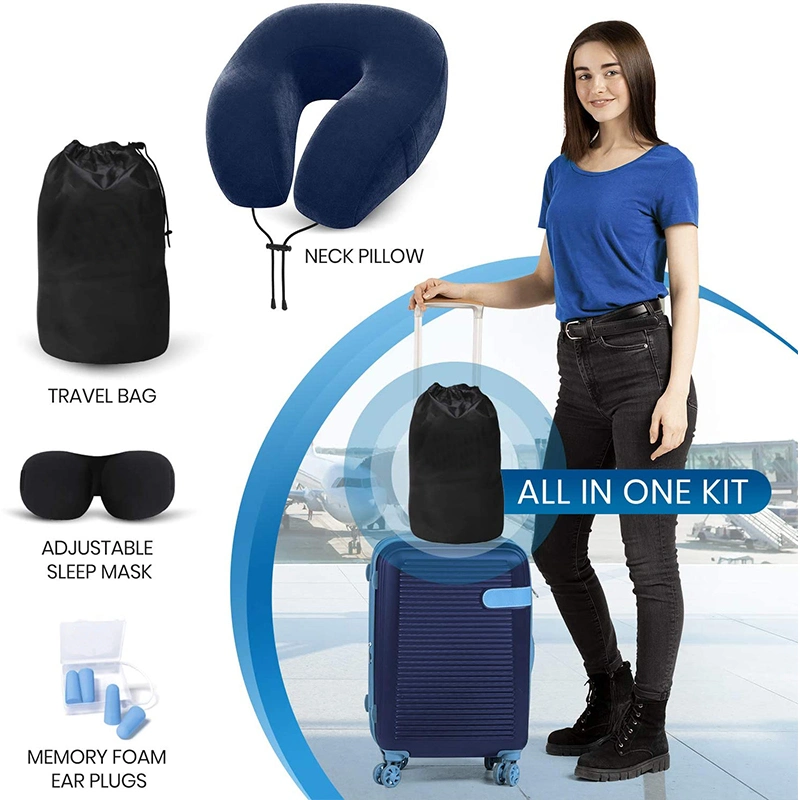 Almofada de viagem com espuma de memória - apoio para o pescoço e avião Acessórios almofada de apoio para a cabeça para dormir