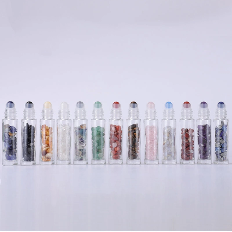 Perfume Essential Oil Clear Roller Bottle 5 10ml Glass Roll on Bottle with Bamboo Lid and Rollers