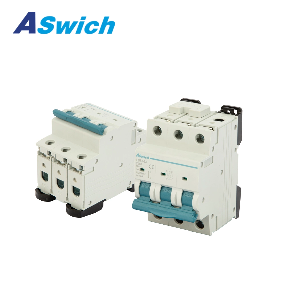 6KA/10ka polaridade não 1p 2 Pole 20A 32A 63A 500V 1000V MCB PV Electrical Disjuntores a ar protector contra sobrecargas de Ignição