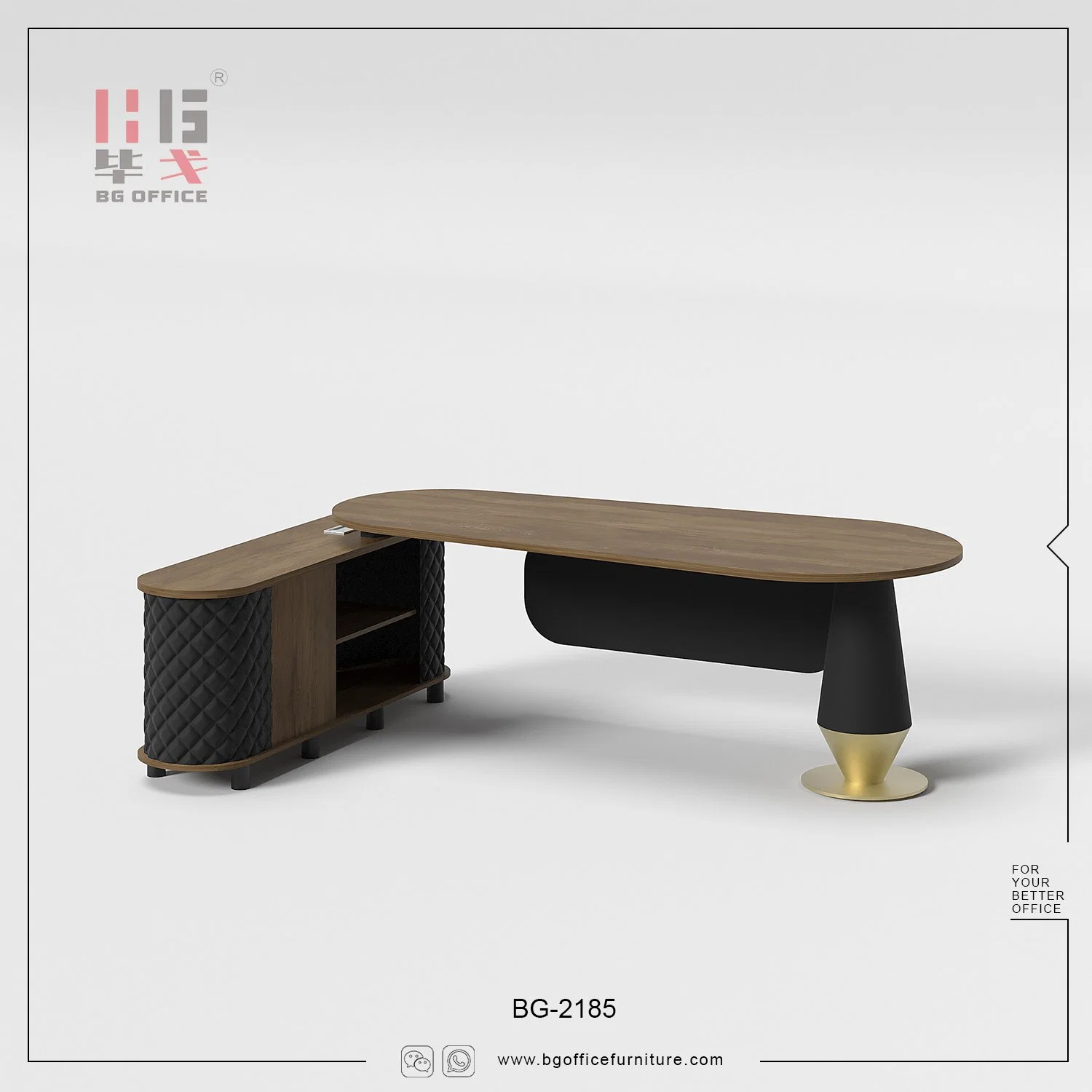Luxury Modern L Shape Wooden Executive Desk Wholesale/Supplier Office Computer Table Furniture