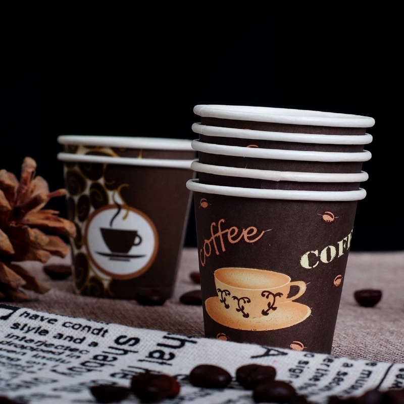 Custom Printed Cheap Price New Design Disposable Paper Coffee Cup with White Lid