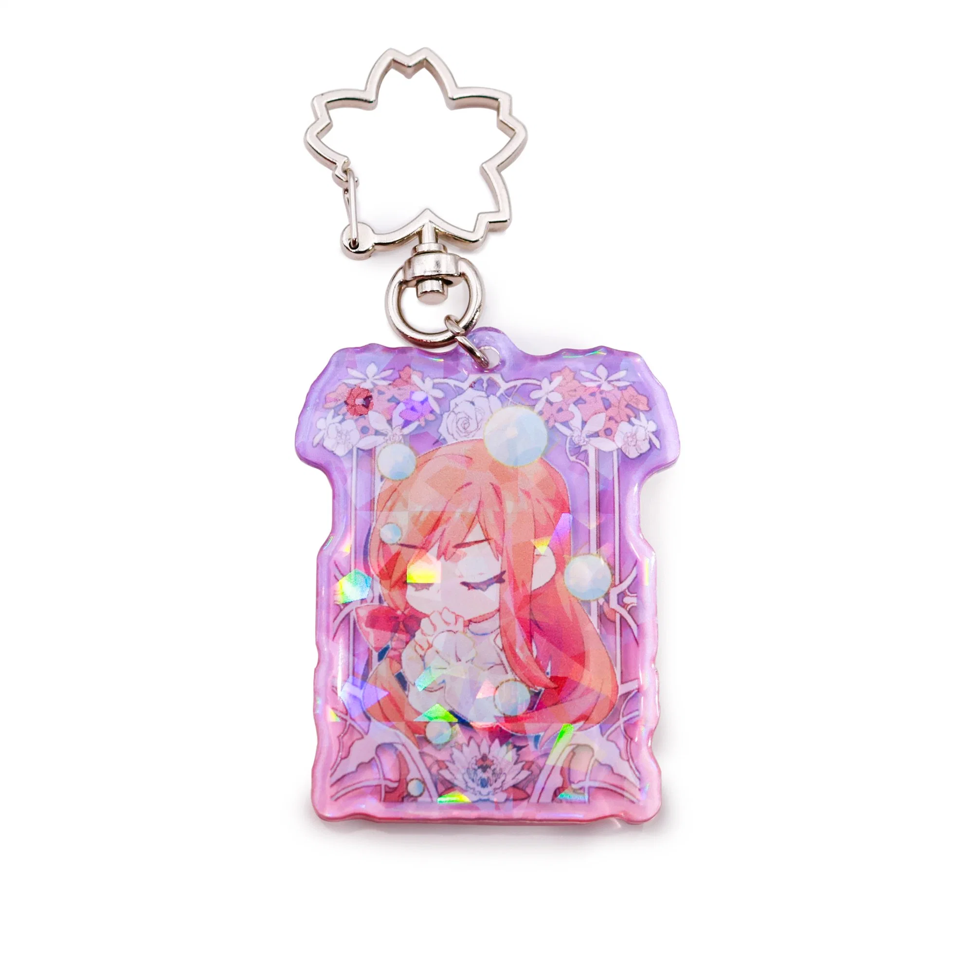 Custom Holographic Star Laser Glitter Acrylic Keychain Double Side Printing