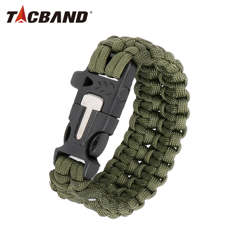 Accesorios de caza Tacband engranaje táctico Pulsera trenzada Paracord Nylon