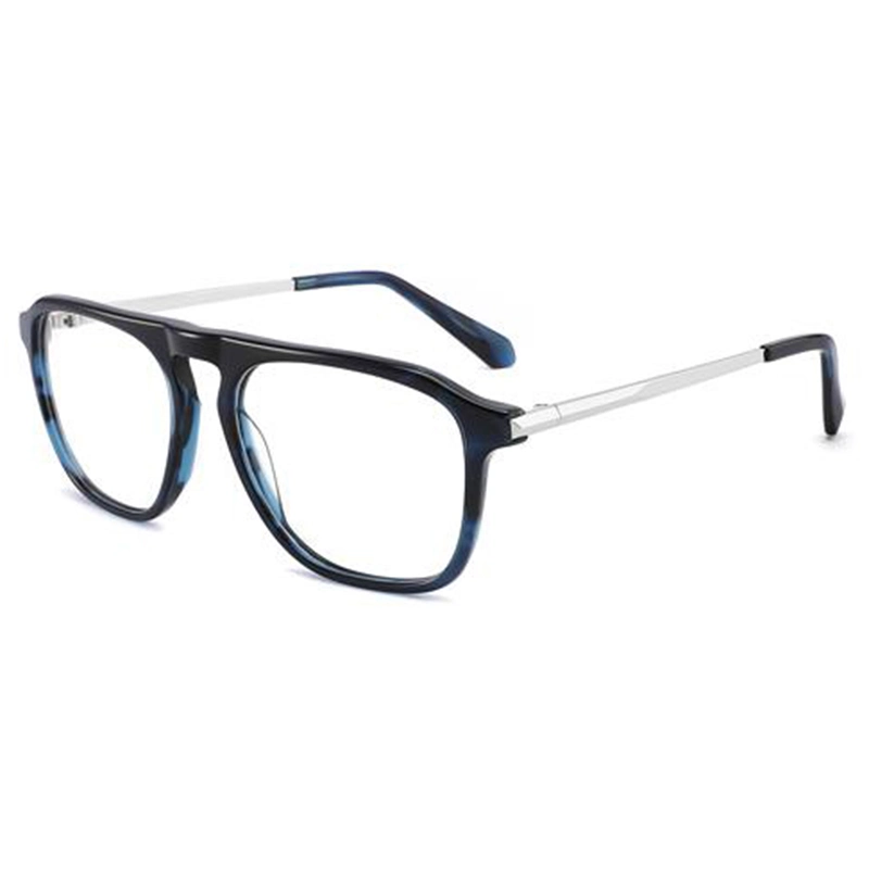 New Fashion Design Acetate Combined with Metal Temple Browline Glasses for Men Optical Frames