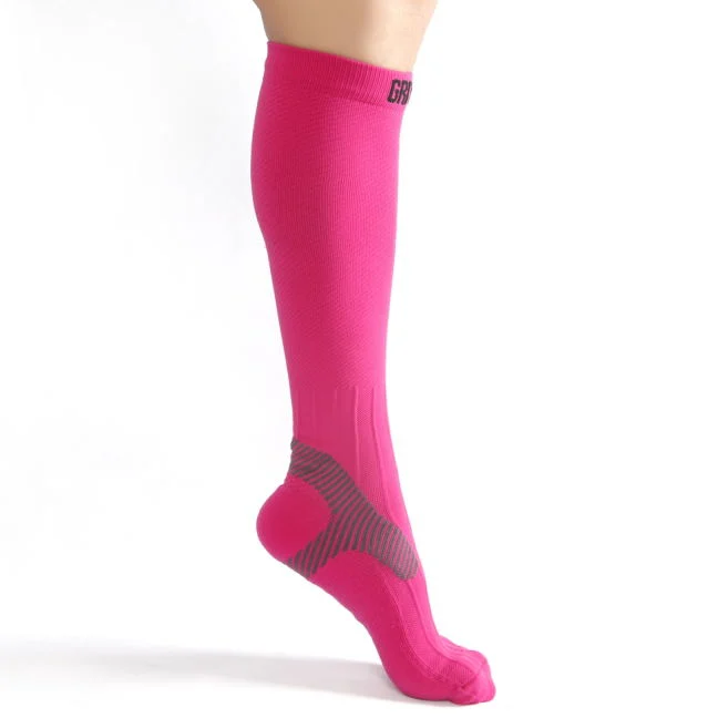 Pink Knee High Slimming Compression Socks with 20-30mmhg