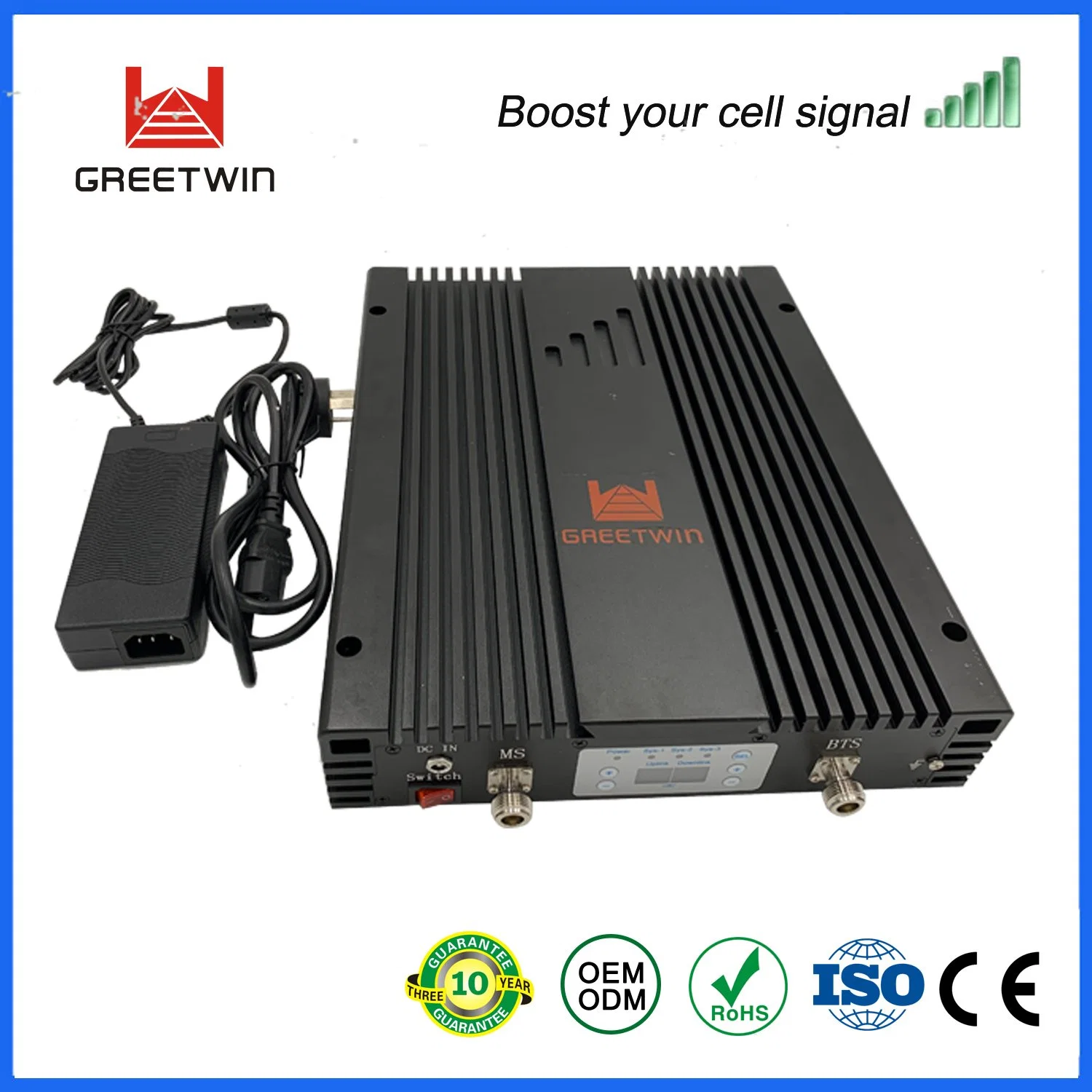 Tri-Band 30dBm 2g 3G 4G HF-Repeater-Signalverstärker GSM900 Lte1800 WCDMA2100 Mobile Signalverstärker