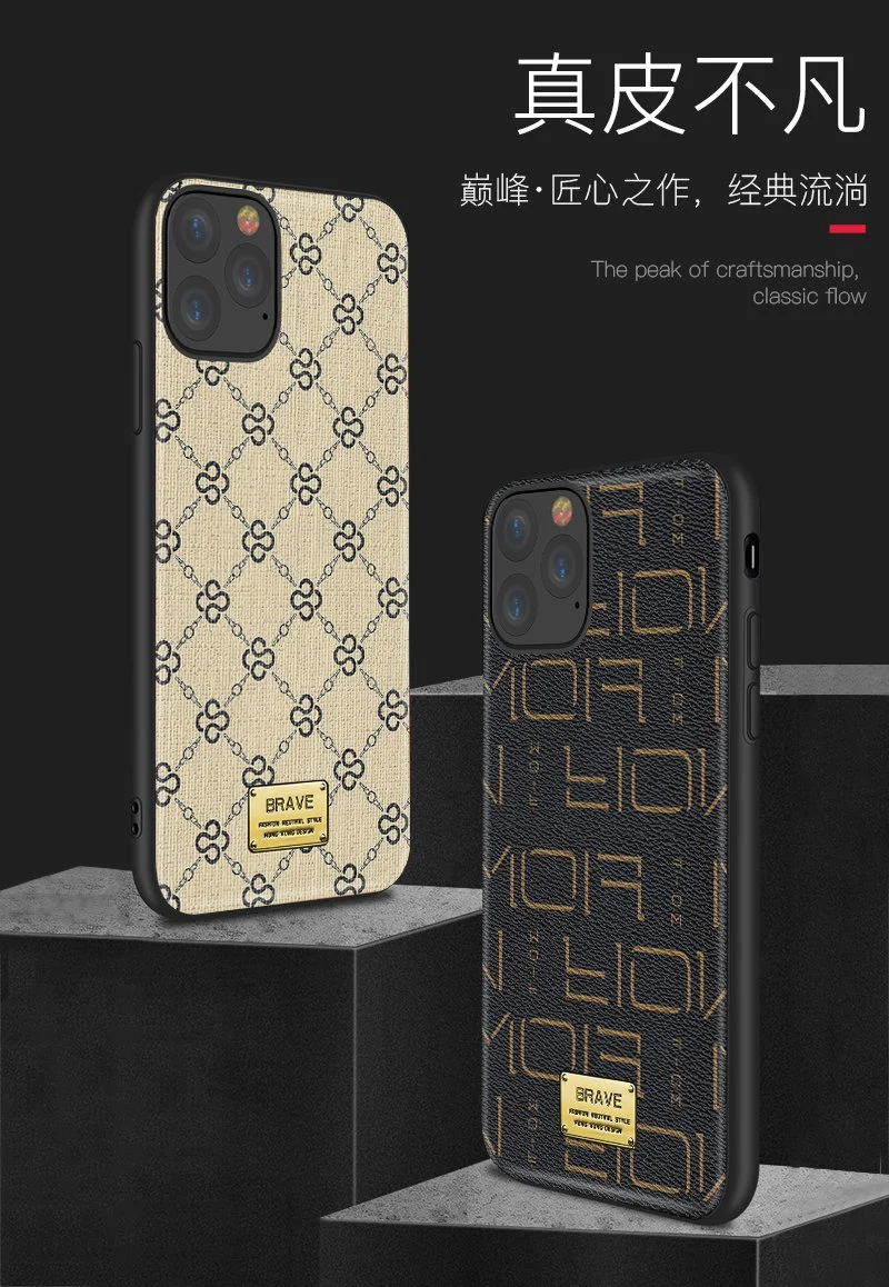 New Design Custom Logo Vintage Opulence PU Leather Back Cover Phone Case for iPhone 12 13 PRO Max