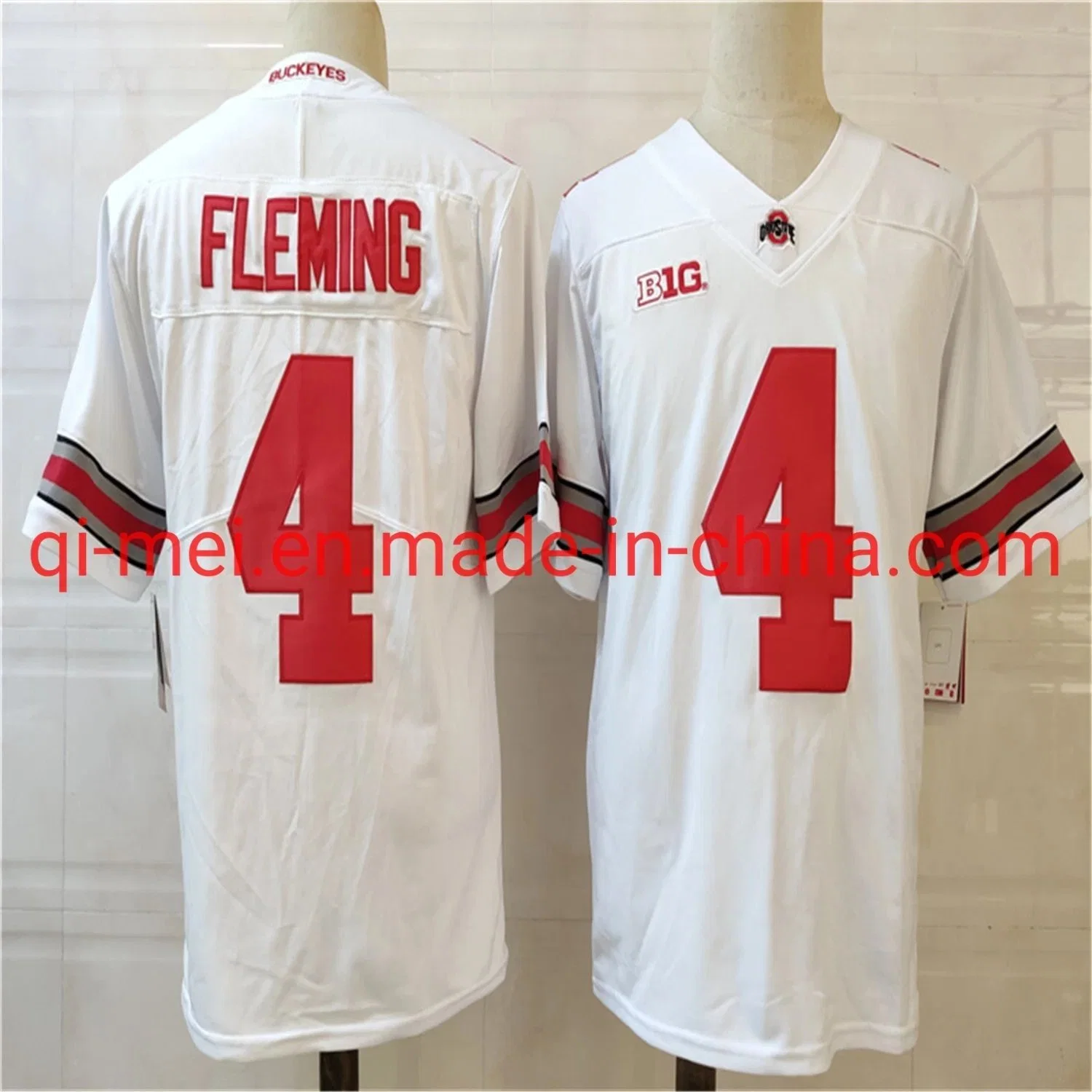 Dropshipping Justin Fields Chris Olave Julian Fleming Weber État de l'Ohio Buckees – maillots de football Stitched NCAA College