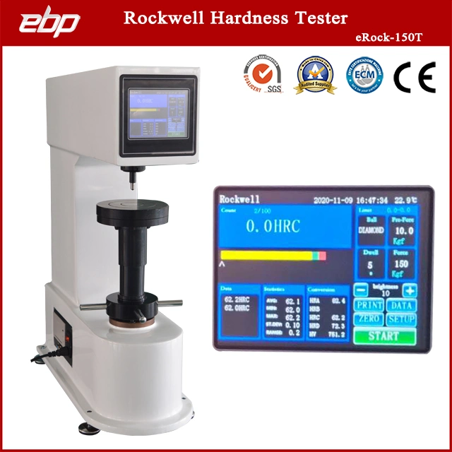 Rockwell Hardness Testing Tool with Color Touch Screen and Diamond Indenter Ball Indenter