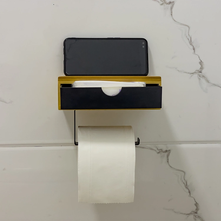 Wall Mounted Toilet Tissue Roll Paper Holder with Storage