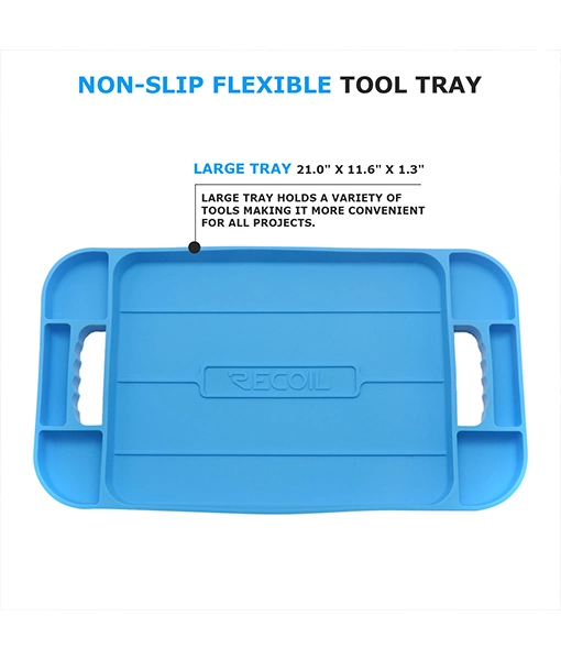 Edge Stt-L Large Silicone Non-Slip Flexible Tool Tray, Heat and Oil Resistant Silicone Tool Organizer